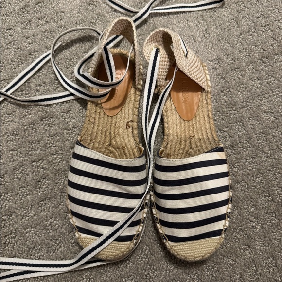 J crew navy and white lace up espadrilles - Picture 4 of 6